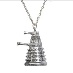 COPY - Doctor Who Dalek Silver Tone Necklace Pendant 24" Chain Exterminate Time…